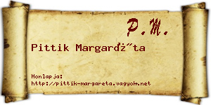 Pittik Margaréta névjegykártya